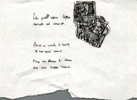 Camicia contenente fogli sciolti ms. e dattiloscritti con annotazioni ms., schizzi e schemi, raccolti spesso all'interno di ulteriori camicie.