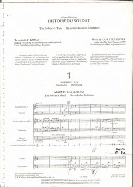 Camicia contenente fogli sciolti dattiloscritti e fotocopie della partitura con annotazioni ms. con la traduzione di Giuliano Scabia