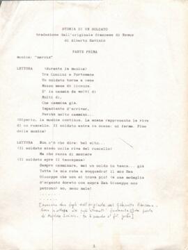 Camicia contenente fogli sciolti dattiloscritti con annotazioni ms. della traduzione di Alberto Savinio