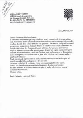 Camicia contenente materiale a stampa e lettere di invito, pieghevoli, programmi e locandine