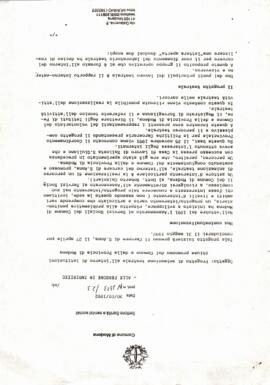 Camicia contenente fogli dattiloscritti dal Comune di Modena, Settore Sanità e Servizi Sociali