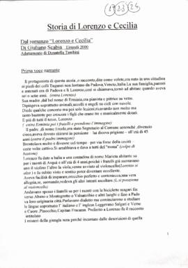 Storia di Lorenzo e Cecilia. Dal romanzo “Lorenzo e Cecilia”