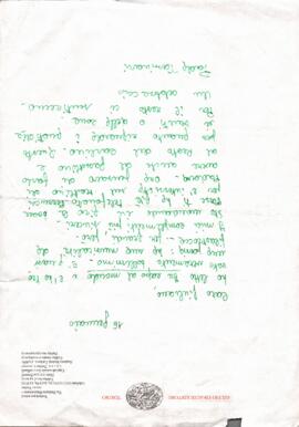 Camicia con lettere indirizzate a Giuliano Scabia.